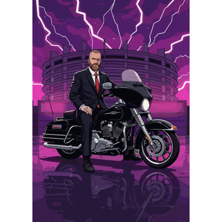 Plakat z gaśnicowym motywem "Motor"